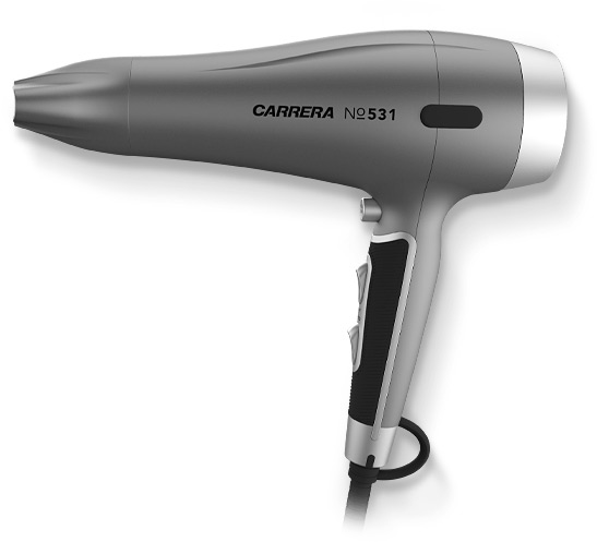 CARRERA №531 Ion Hair Dryer with diffusor side view