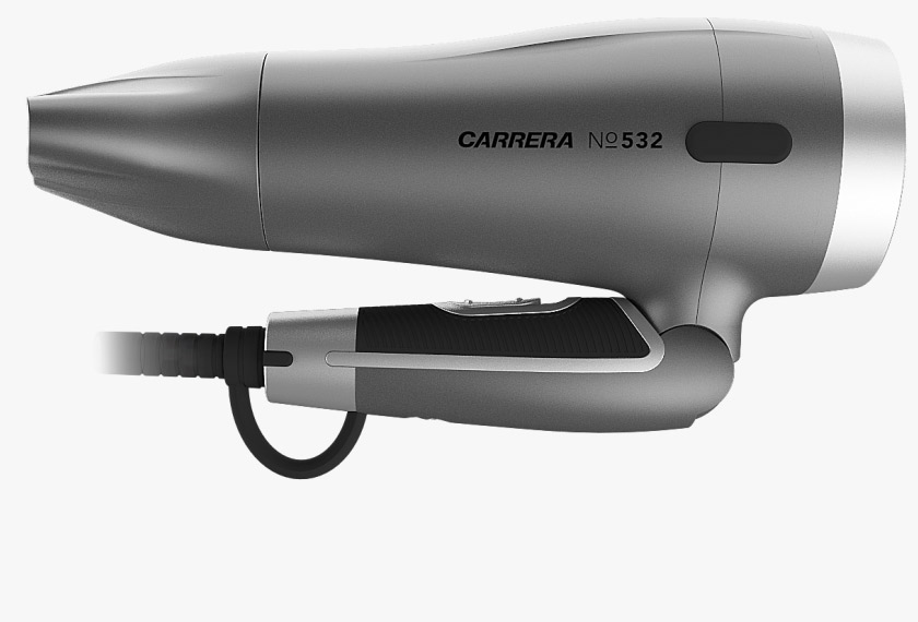 CARRERA №532 Travel Hair Dryer side view handle folded up