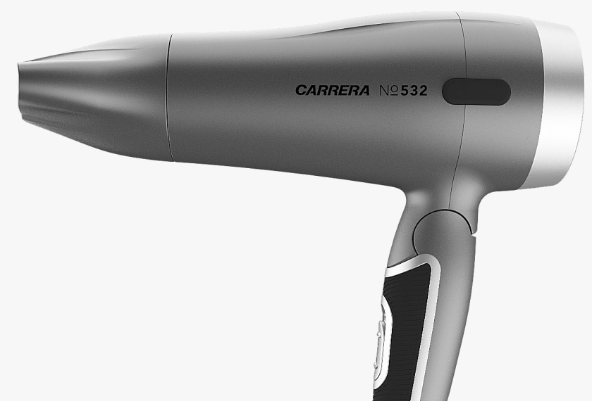 CARRERA №532 Travel Hair Dryer side view handle folded out