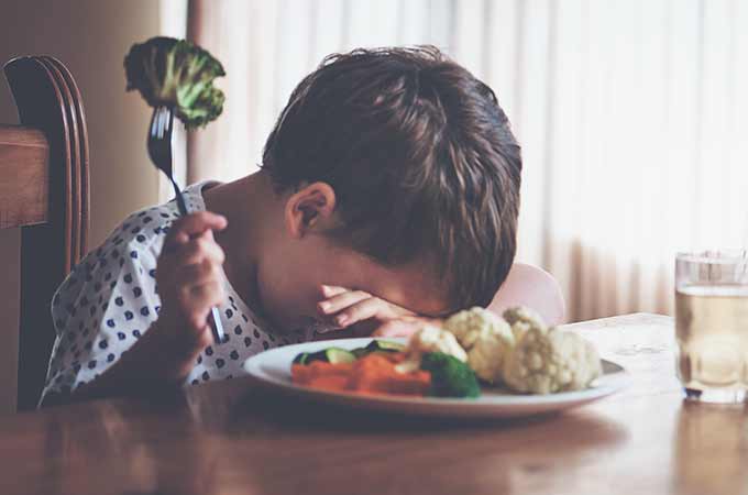 child unhappy food